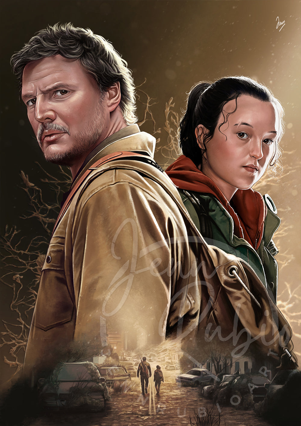 Joel and Ellie Art Print