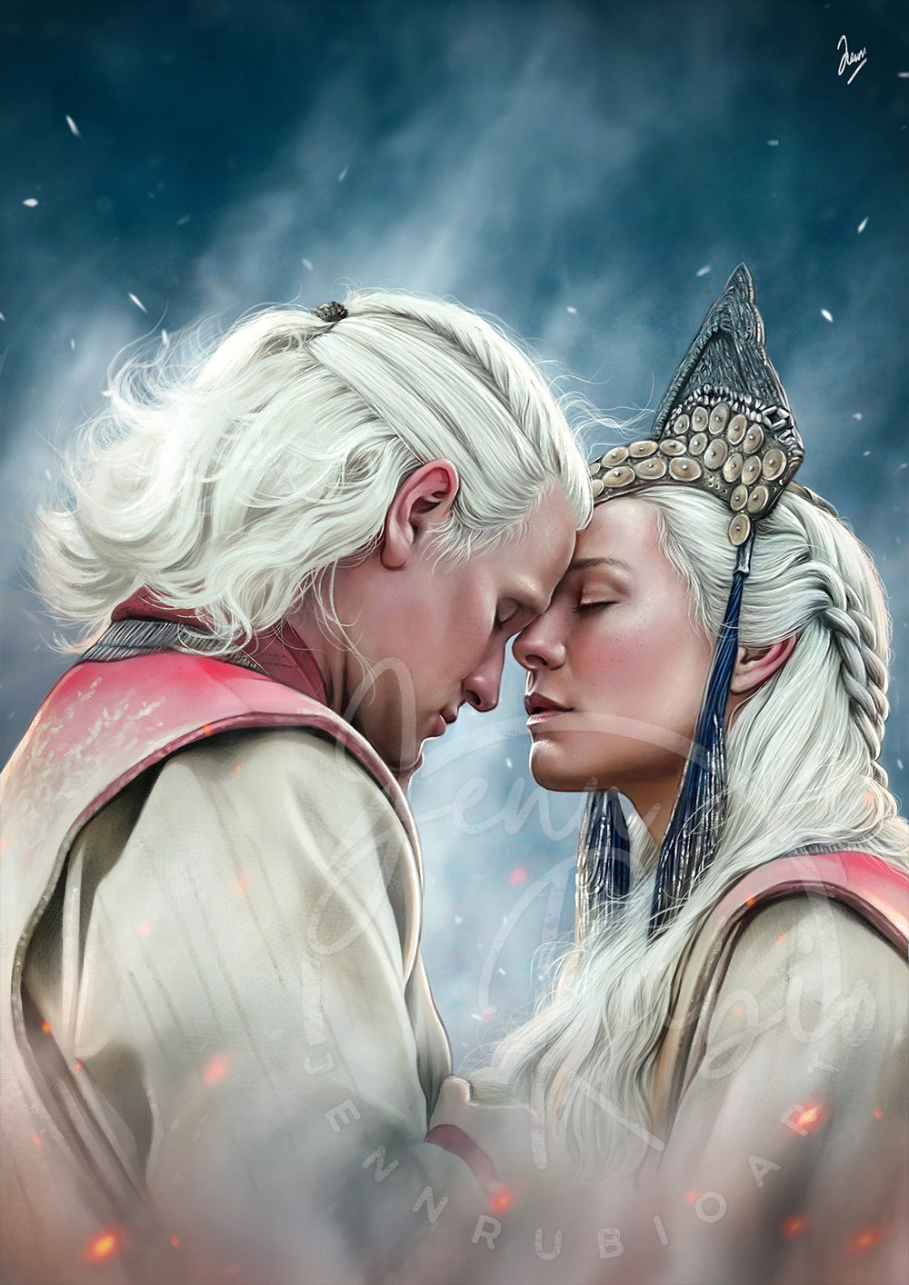 Lámina Daemon y Rhaenyra