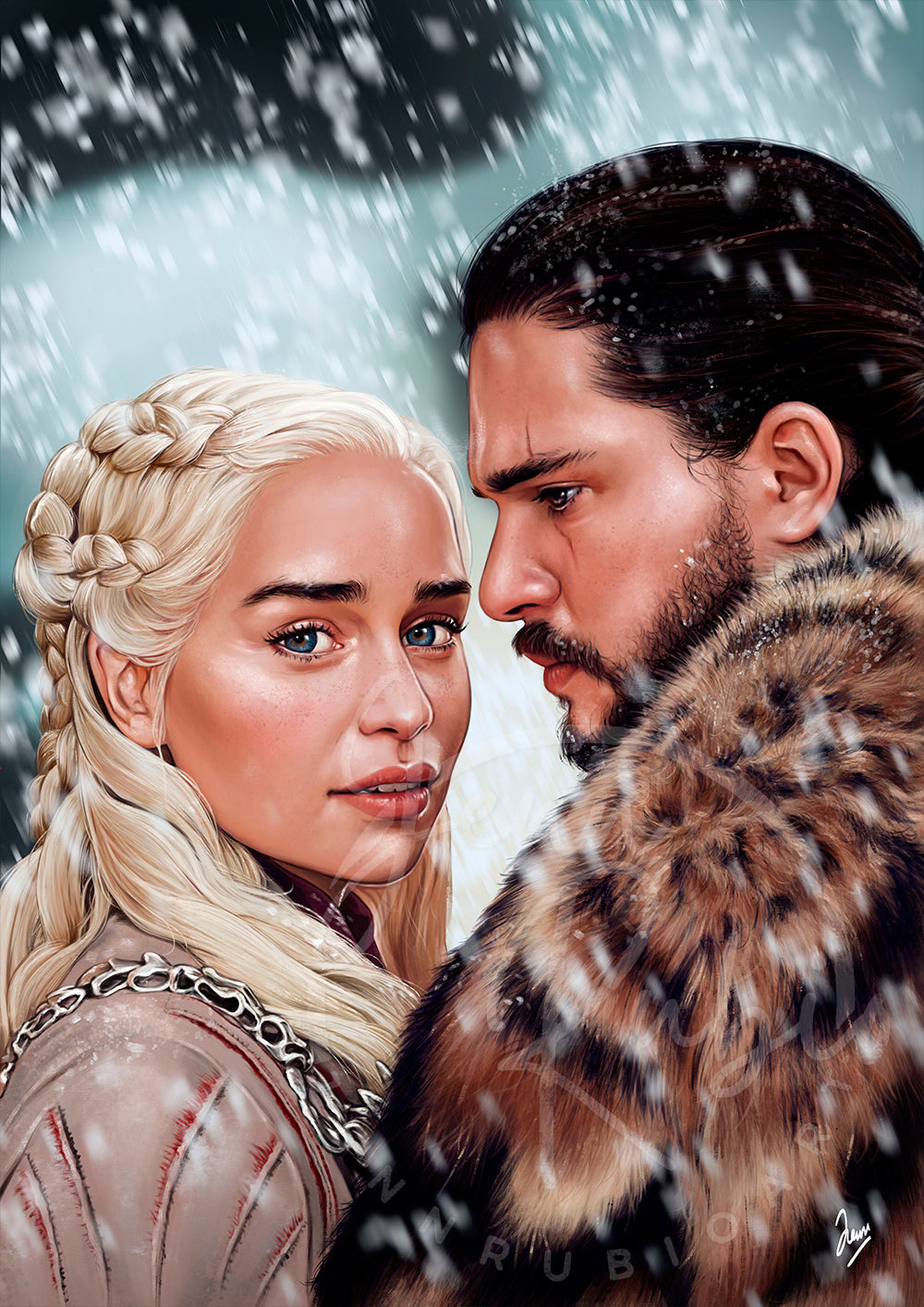 Daenerys and Jon art print